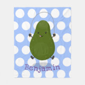 Cute avocado spring cartoon illustratie fleece deken (Voorkant)