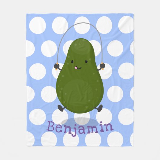 Cute avocado spring cartoon illustratie fleece deken (Voorkant)