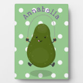 Cute avocado spring cartoon illustratie fotoplaat (voorkant)