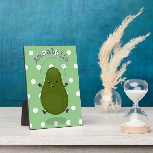 Cute avocado spring cartoon illustratie fotoplaat (Zijkant)