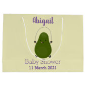 Cute avocado spring cartoon illustratie groot cadeauzakje (Achterkant)