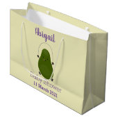 Cute avocado spring cartoon illustratie groot cadeauzakje (Voorkant Gekanteld)