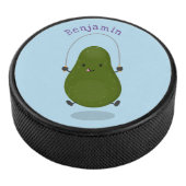 Cute avocado spring cartoon illustratie hockey puck (3/4)