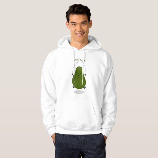 Cute avocado spring cartoon illustratie hoodie (Voorkant volledig)