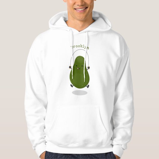 Cute avocado spring cartoon illustratie hoodie (Voorkant)
