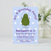 Cute avocado spring cartoon illustratie kaart (Staand voorkant)