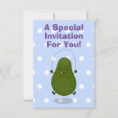 Cute avocado spring cartoon illustratie kaart (Achterkant)