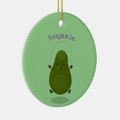 Cute avocado spring cartoon illustratie keramisch ornament (Rechts)