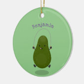 Cute avocado spring cartoon illustratie keramisch ornament (Links)