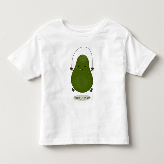 Cute avocado spring cartoon illustratie kinder shirts (Voorkant)
