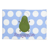 Cute avocado spring cartoon illustratie kussensloop (Achterkant)