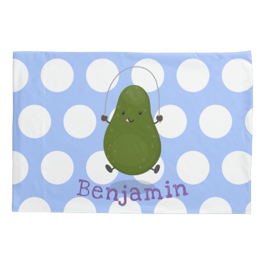 Cute avocado spring cartoon illustratie kussensloop (Achterkant)