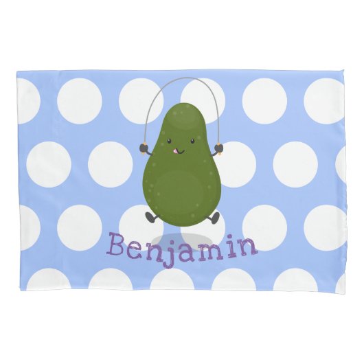 Cute avocado spring cartoon illustratie kussensloop (Voorkant)