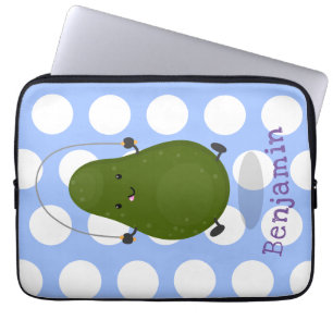Cute avocado spring cartoon illustratie laptop sleeve