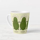 Cute avocado spring cartoon illustratie latte mok (Linkerhoek)