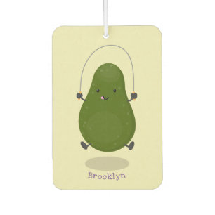 Cute avocado spring cartoon illustratie luchtverfrisser