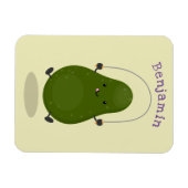 Cute avocado spring cartoon illustratie magneet (Horizontaal)