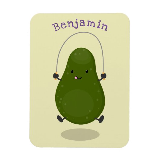 Cute avocado spring cartoon illustratie magneet (Verticaal)