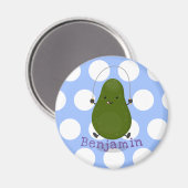 Cute avocado spring cartoon illustratie magneet (Voorkant / Achterkant)