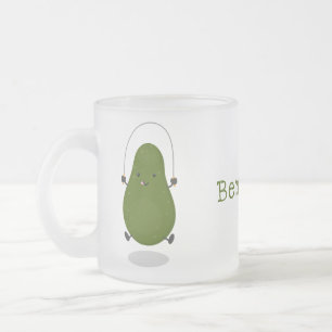 Cute avocado spring cartoon illustratie matglas koffiemok