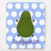 Cute avocado spring cartoon illustratie muismat (Voorkant)