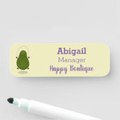 Cute avocado spring cartoon illustratie naamplaatje (In situ)