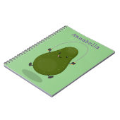 Cute avocado spring cartoon illustratie notitieboek (Linkerzijde)