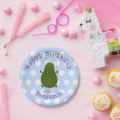 Cute avocado spring cartoon illustratie papieren bordje (Feest)