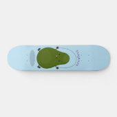 Cute avocado spring cartoon illustratie persoonlijk skateboard (Horizontaal)