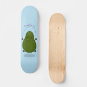 Cute avocado spring cartoon illustratie persoonlijk skateboard (Voorkant)