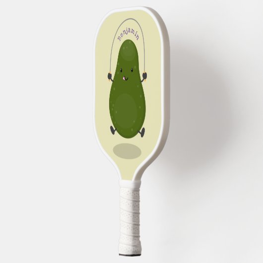Cute avocado spring cartoon illustratie pickleball paddle (Links)