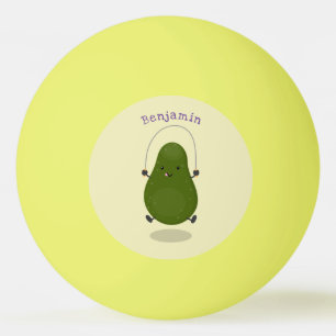 Cute avocado spring cartoon illustratie pingpongbal