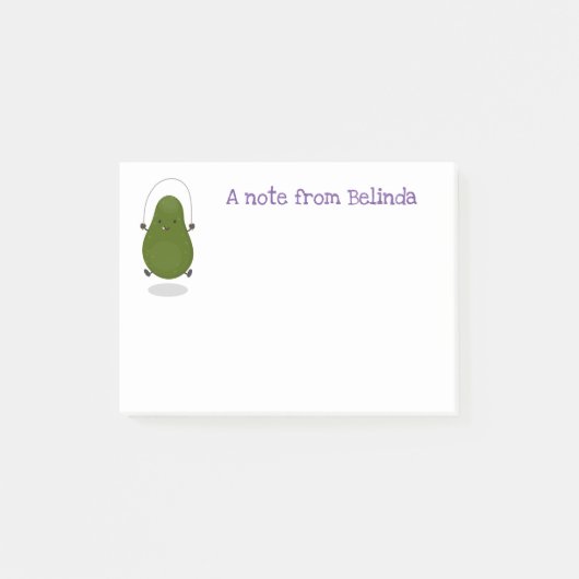Cute avocado spring cartoon illustratie post-it® notes (Voorkant)