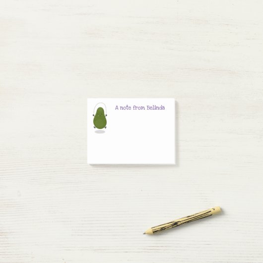 Cute avocado spring cartoon illustratie post-it® notes (Op bureau)