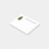 Cute avocado spring cartoon illustratie post-it® notes (Schuin)