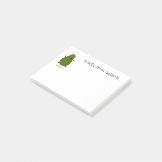 Cute avocado spring cartoon illustratie post-it® notes (Schuin)