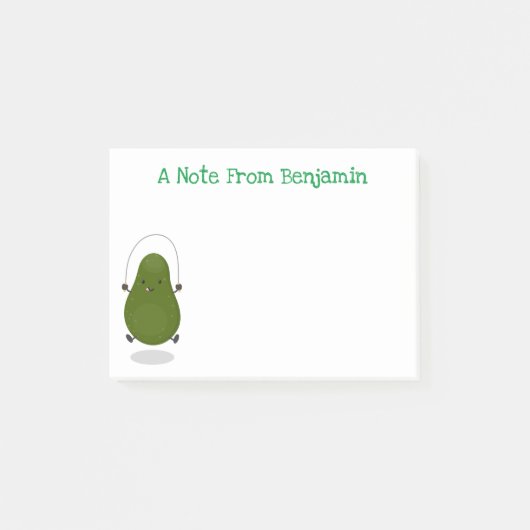 Cute avocado spring cartoon illustratie post-it® notes (Voorkant)
