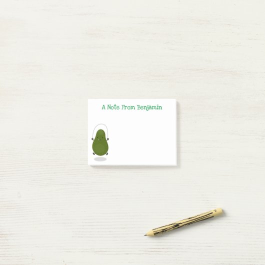 Cute avocado spring cartoon illustratie post-it® notes (Op bureau)
