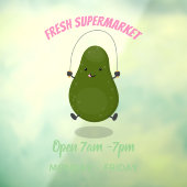 Cute avocado spring cartoon illustratie raamsticker (Vel 3)