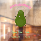 Cute avocado spring cartoon illustratie raamsticker (Vel 2)