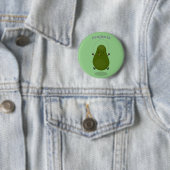 Cute avocado spring cartoon illustratie ronde button 5,7 cm (In situ)