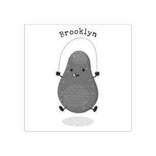 Cute avocado spring cartoon illustratie rubberstempel