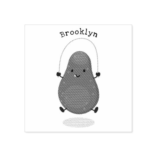 Cute avocado spring cartoon illustratie rubberstempel (Afrduk)