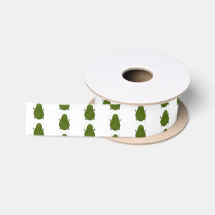 Cute avocado spring cartoon illustratie satijnen lint