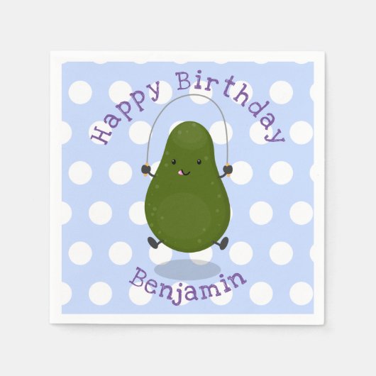 Cute avocado spring cartoon illustratie servet (Voorkant)