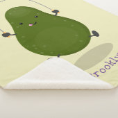 Cute avocado spring cartoon illustratie sherpa deken (3/4)