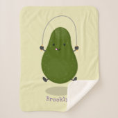 Cute avocado spring cartoon illustratie sherpa deken (Voorkant)