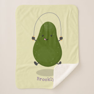 Cute avocado spring cartoon illustratie sherpa deken