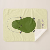 Cute avocado spring cartoon illustratie sherpa deken (Voorkant (horizontaal))