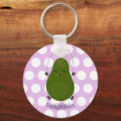 Cute avocado spring cartoon illustratie sleutelhanger (Voorkant)
